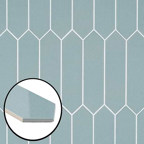 Tehama Crackled Blue 3x12 Hexagon Polished Ceramic Tile