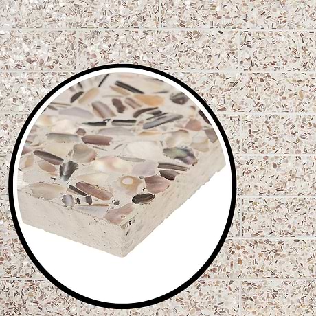 Reef Cream 3x12 Polished Pearl Terrazzo Subway Tile