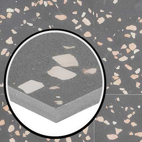 Terrazzo Italy Dolce Grande Gray 24x24 Honed Terrazzo Tile