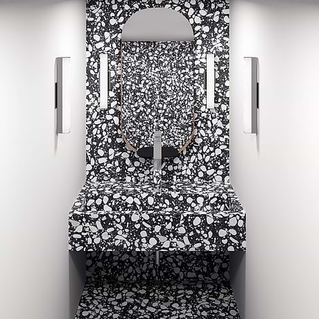 Terrazzo Italy Sacra Nero Black & White 24x24 Honed Terrazzo Tile