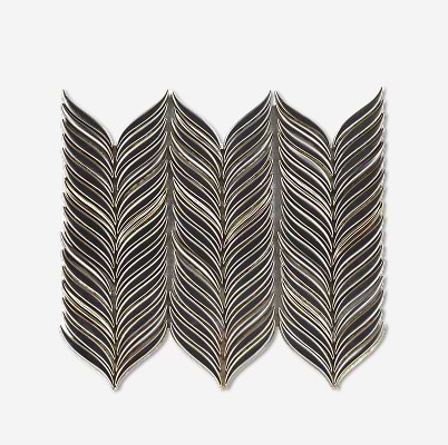 Nabi Alula Metallic Gunmetal Gray Chevron Mosaic