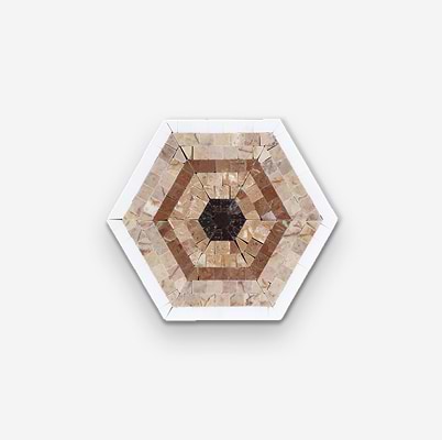 Ako Terracotta Rosa 6" Hexagon Micro Mosaic