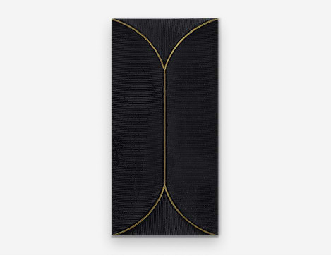 Calypso 3D Carved Nero Bulgarian Black with Brass Inlay 8x16