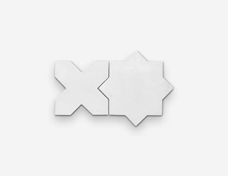 Parma White Matte Star and White Matte Cross 6"