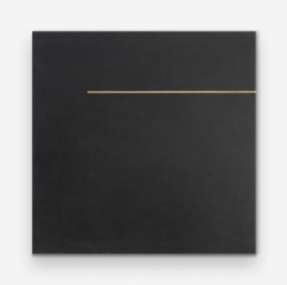 Lines Brass Inlay Black 24x24