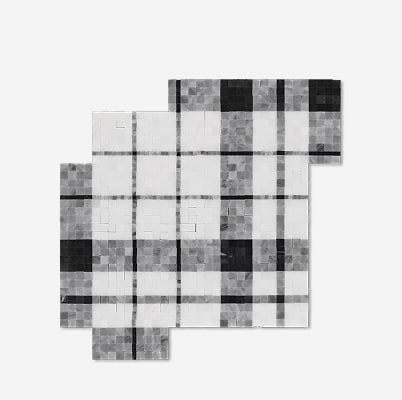 Microsaic Plaid Bardiglio Black & White