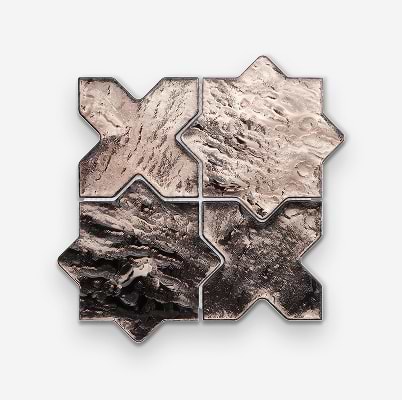 Behati Bronze 4" Star Cross Polished Glass Mosaic