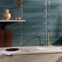 Colorplay Frame Emerald Green 4.5x18 3D Crackled Glossy Ceramic Tile
