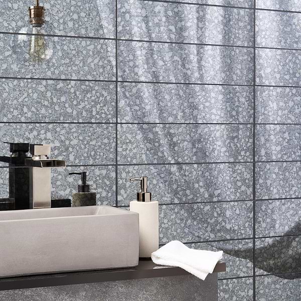 Marmont Iron Gray 4.5x18 Polished Antique Mirror Tile