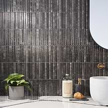 Curve Fluted Black 6x12 3D Glossy Ceramic Tile