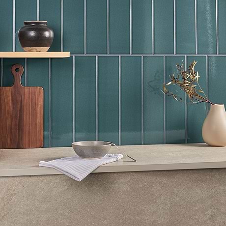 Colorplay Emerald Green 4.5x18 Crackled Glossy Ceramic Tile