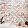 Moonrise Rosa Norvegia Pink Polished Marble Waterjet Mosaic Tile