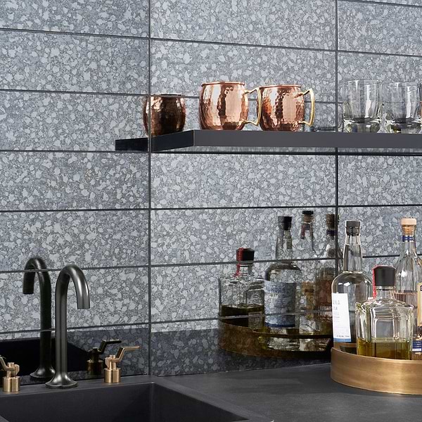 Marmont Iron Gray 4.5x18 Polished Antique Mirror Tile