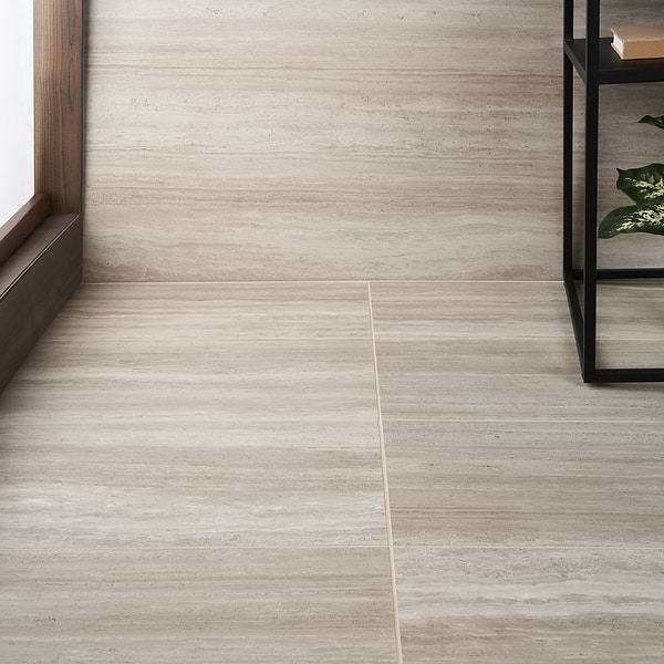 Sample-Nashville Taupe Travertine Look Matte Porcelain Tile