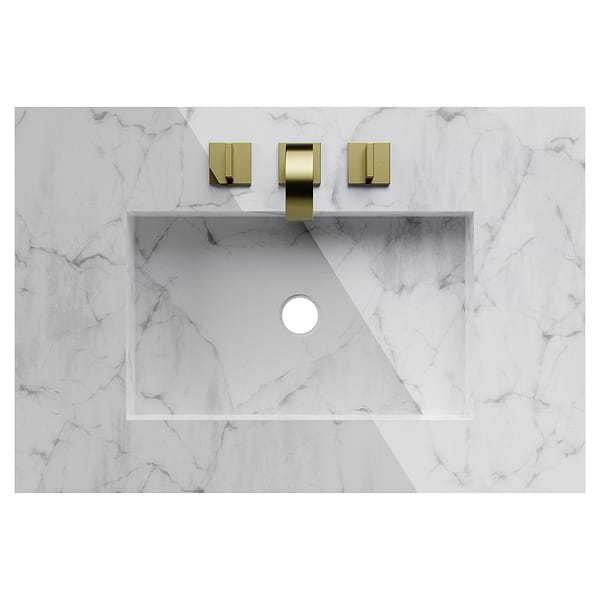 Classic Carrara 30" Black Vanity with Gold Accents 