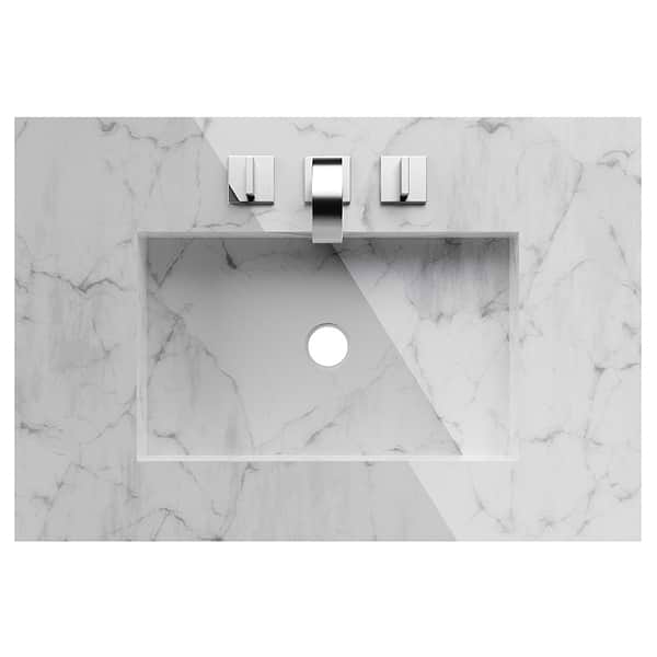 Classic Carrara 30" White Vanity with Chrome Accents 