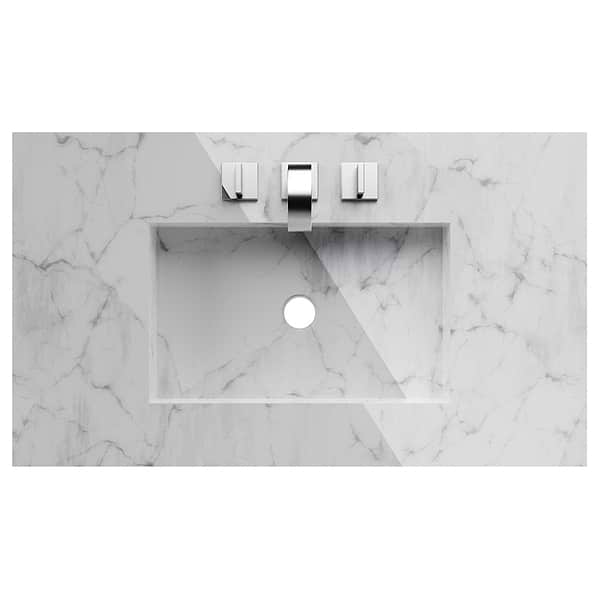 Classic 36" White Gloss & Chrome Vanity  in White, View 11, open zoomed image