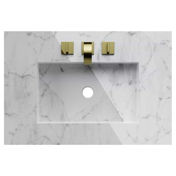 Classic Carrara 30" White Vanity with Gold Accents 