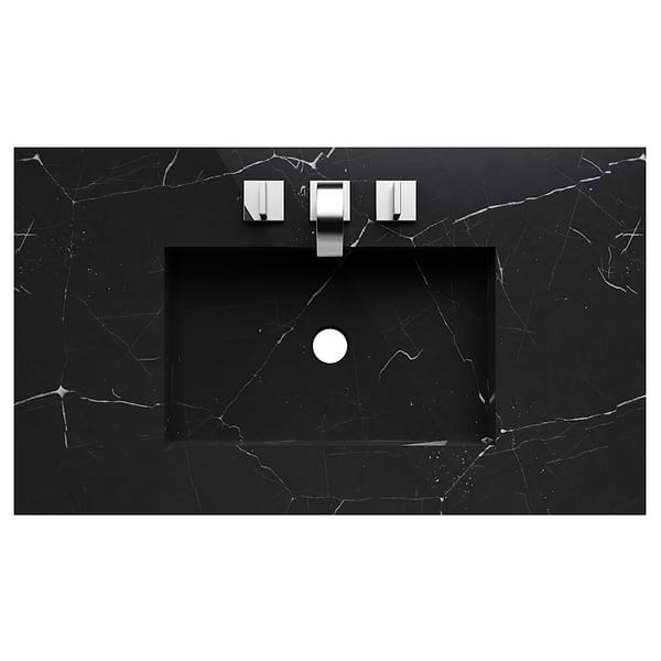 Classic Collection 36" Nero and White Vanity with Chrome Accents
