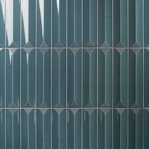 Colorplay Inflex Emerald Green 4.5x18 3D Crackled Glossy Ceramic Tile