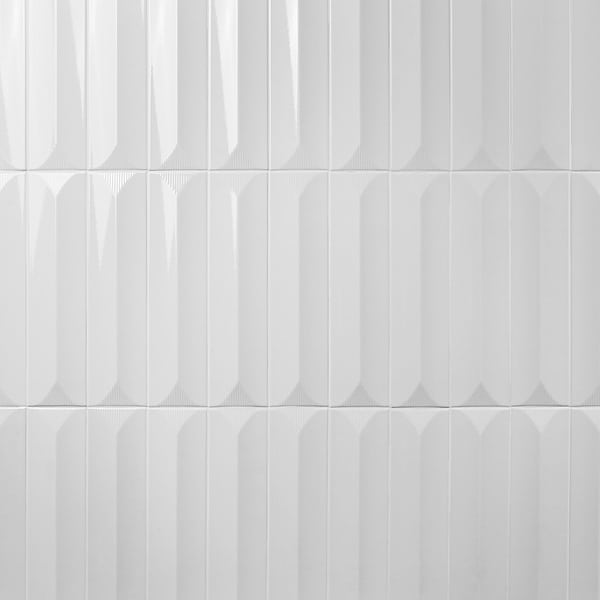 Colorplay Inflex White 4.5x18 3D Crackled Glossy Ceramic Tile