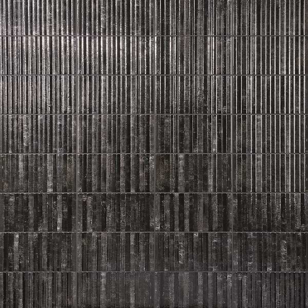 Curve Fluted Black 6x12 3D Glossy Ceramic Tile