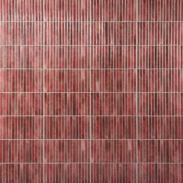 Curve Fluted Red 6x12 3D Glossy Ceramic Tile