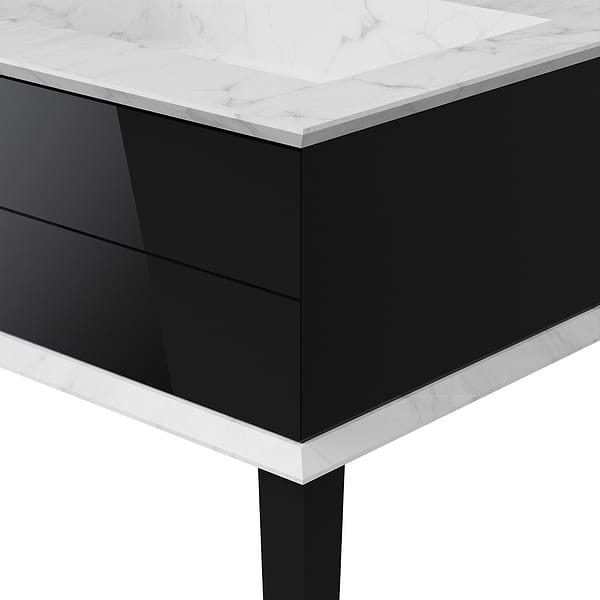 Classic Carrara 30" Black Vanity with Chrome Accents 
