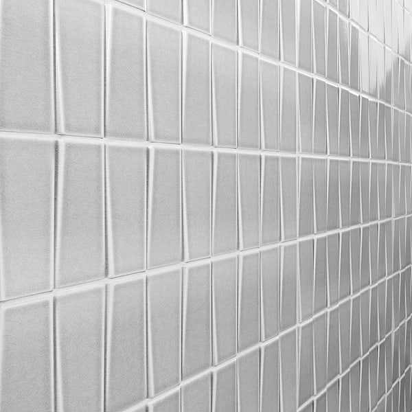 Colorplay Steps Gray 4.5x18 3D Crackled Glossy Ceramic Tile