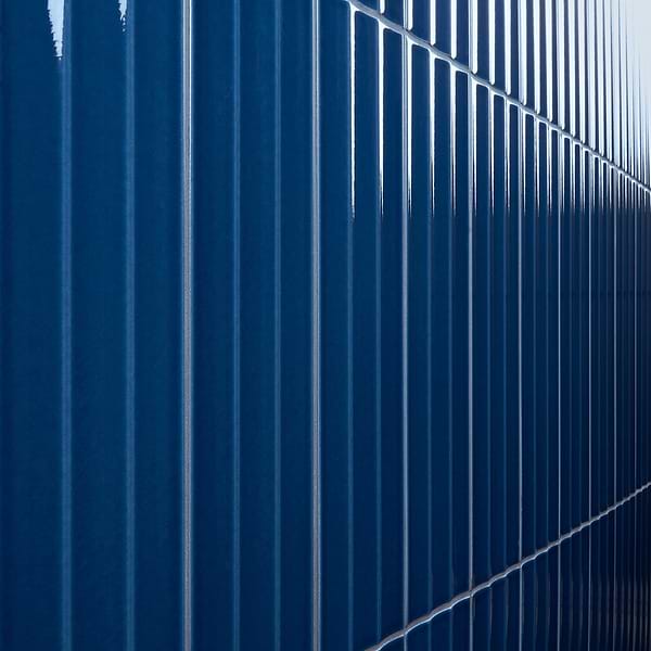 Colorplay Fluted Nautical Blue 4.5x18 3D Crackled Glossy Ceramic Tile