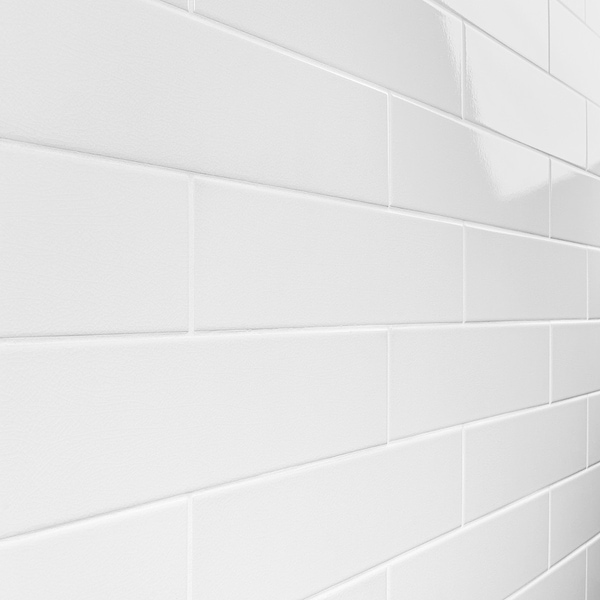 Colorplay White 4.5x18 Crackled Glossy Ceramic Tile