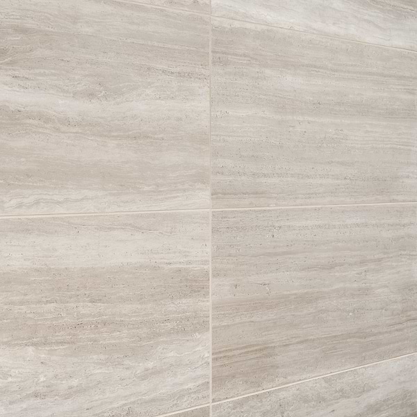Sample-Nashville Taupe Travertine Look Matte Porcelain Tile