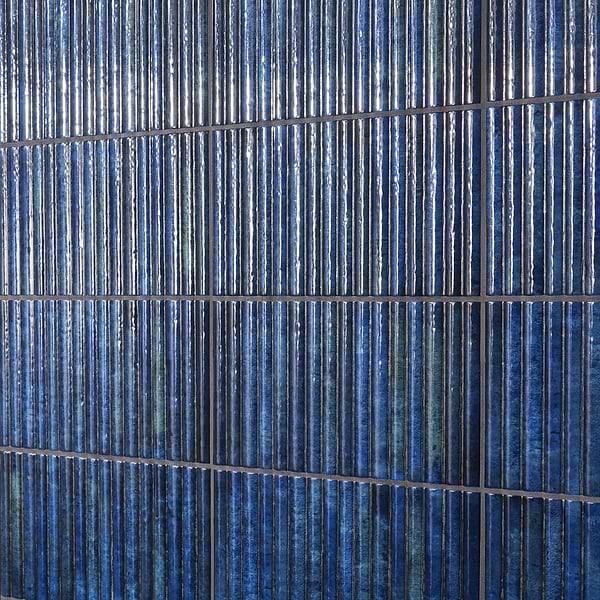Curve Fluted Blue 6x12 3D Glossy Ceramic Tile