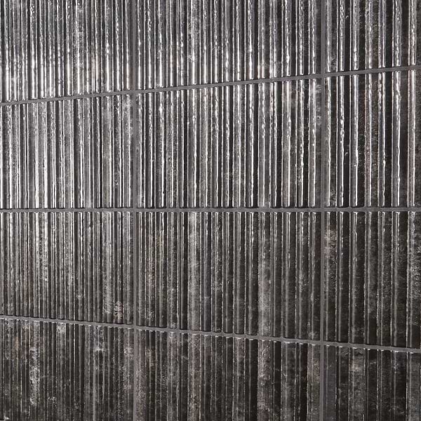 Curve Fluted Black 6x12 3D Glossy Ceramic Tile