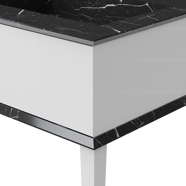 Classic Collection 36" Nero and White Vanity with Chrome Accents