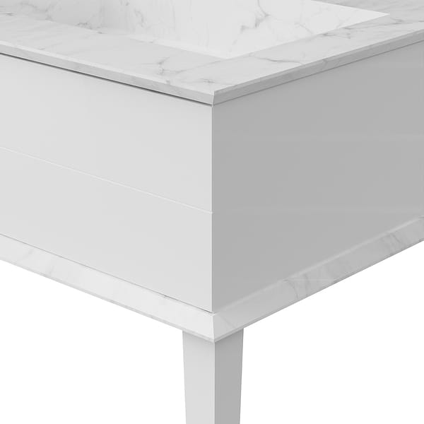 Classic 36" White Gloss & Chrome Vanity  in White, View 2, open zoomed image