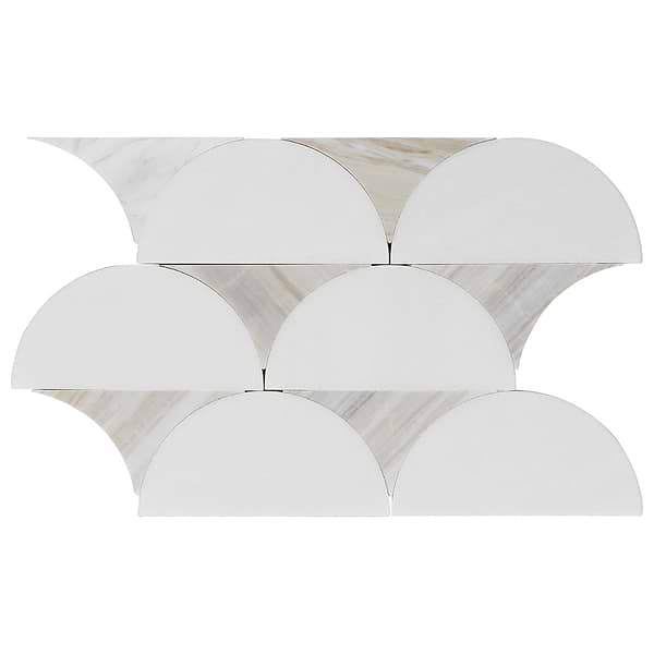 Moonrise Sabbia Beige Polished Marble Waterjet Mosaic Tile