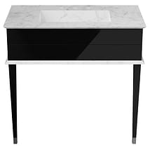 Classic Carrara 36" Black Vanity with Chrome Accents 