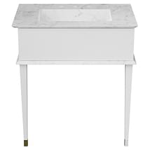 Classic Carrara 30" White Vanity with Chrome Accents 