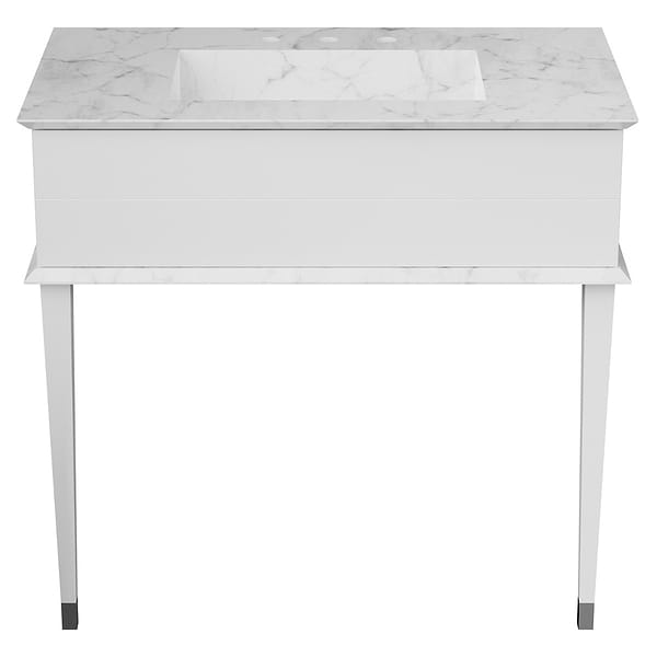 Classic 36" White Gloss & Chrome Vanity  in White, View 7, open zoomed image