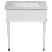 Classic Carrara 30" White Vanity with Gold Accents 
