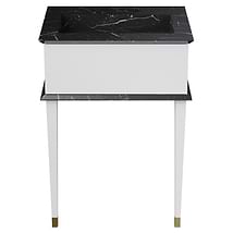 Classic Nero Marquina 24" White Vanity with Gold Accents 
