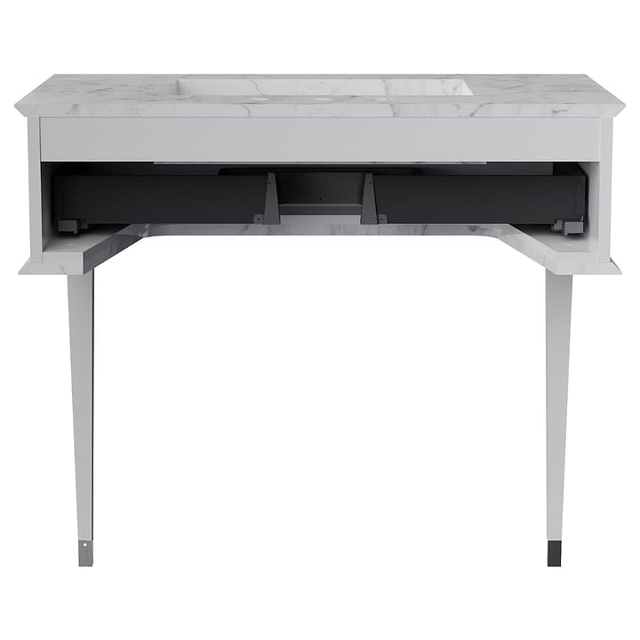 Classic 36" White Gloss & Chrome Vanity  in White, View 9, open zoomed image