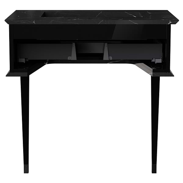 Classic Nero Marquina 30" Black Vanity with Chrome Accents 