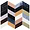 Elizabeth Sutton Meta Malibu Mixed Metallic 2x5 Chevron Glossy Glass Mosaic Tile