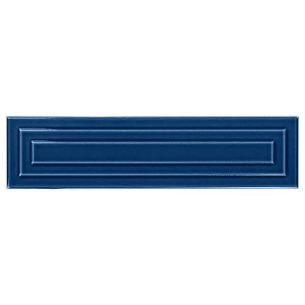 Colorplay Frame Nautical Blue 4.5x18 3D Crackled Glossy Ceramic Tile