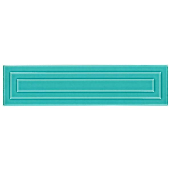 Colorplay Frame Teal Green 4.5x18 3D Crackled Glossy Ceramic Tile