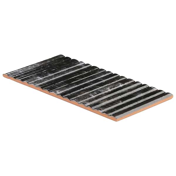 Curve Fluted Black 6x12 3D Glossy Ceramic Tile