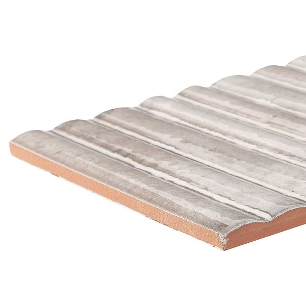 Curve Fluted Gray 6x12 3D Glossy Ceramic Tile