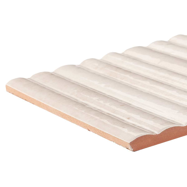 Curve Fluted White 6x12 3D Glossy Ceramic Tile